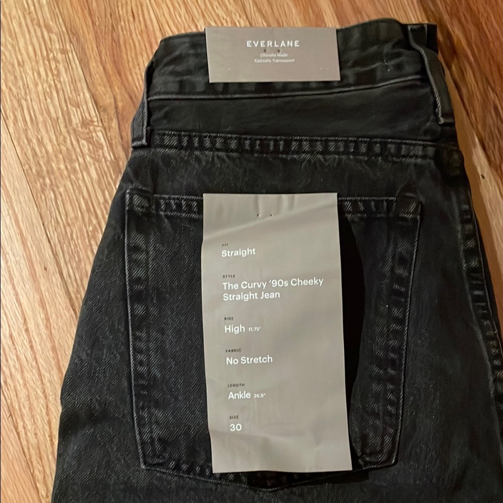 Everlane Black Women's Curvy '90s Cheeky Straight Jeans